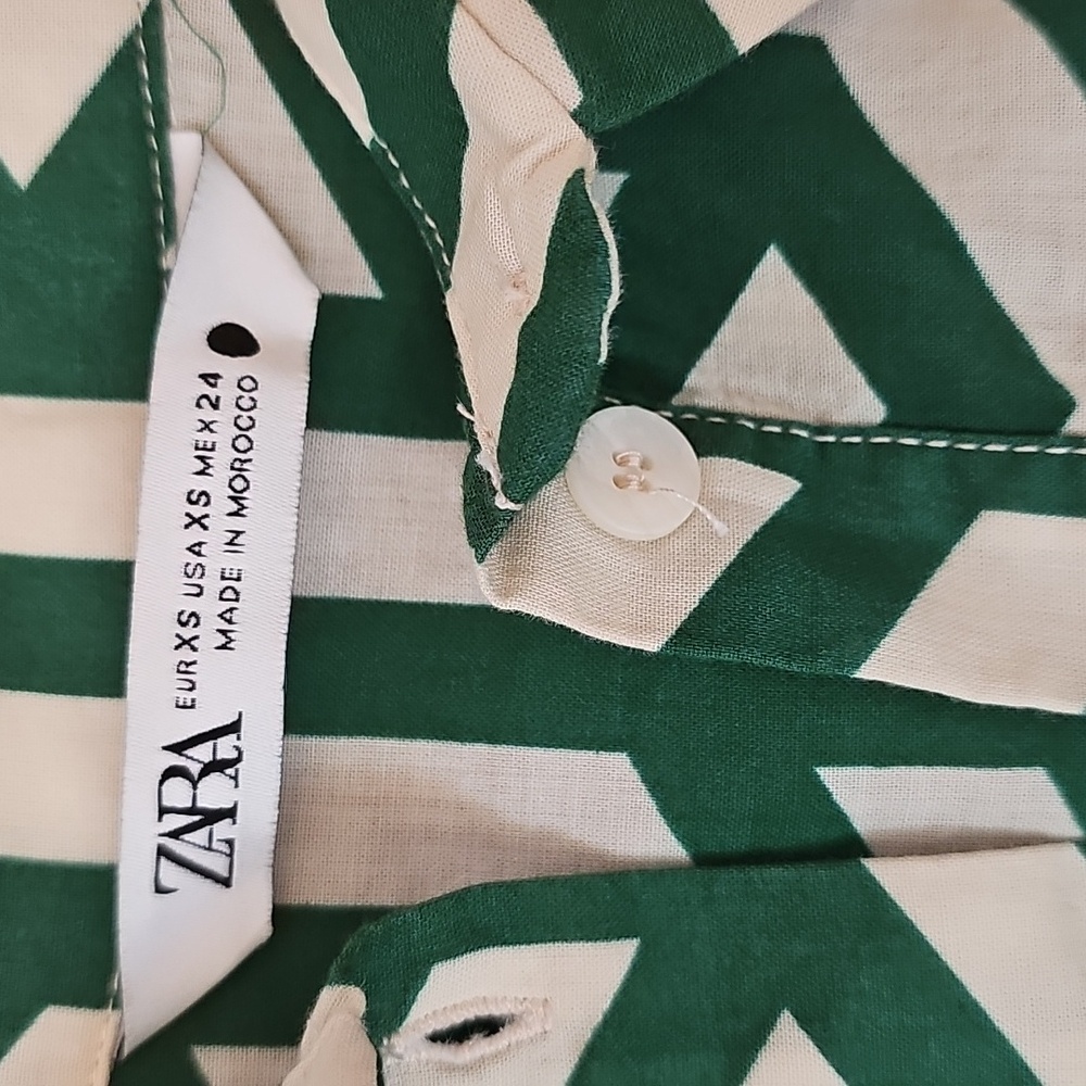 SALE! Zara The Karen Tiered Popover Dress In Geometric Print - Picture 5 of 9